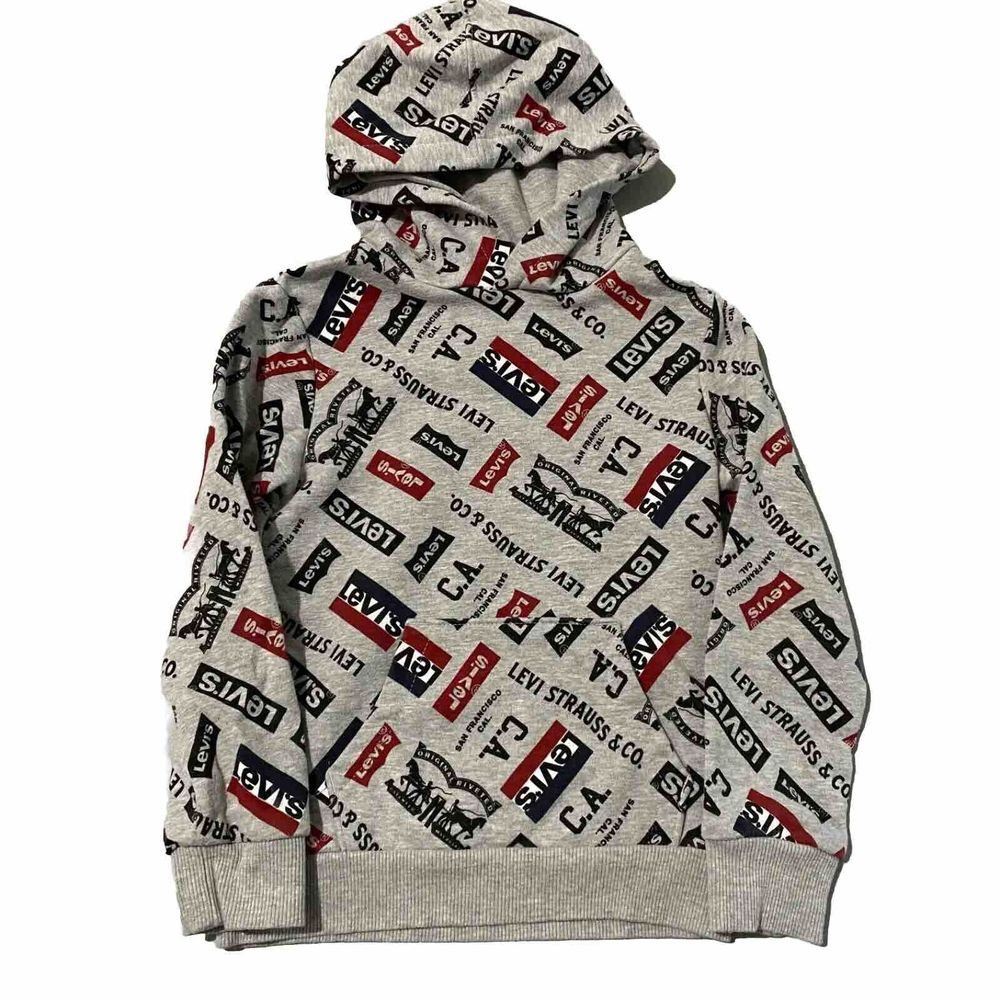 Levis Hoodie Boys XS 3-4 year olds gray‎ logo pullover sweatshirt Kids youth